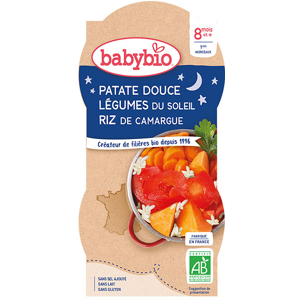 Babybio Repas Soir Bol Patate Douce Légumes Riz +8m Bio 2 x 200g - Publicité