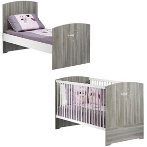 Sauthon - babyprice Lit Bebe Evolutif 70x140 cm Smile Chene Silex - Publicité