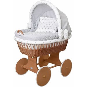 Landau/berceau bébé complet avec équipement:Cadre/roues peintes, gris/gris étoile - Waldin - Publicité
