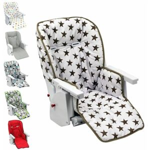 Monsieur Bébé - Housse d'assise pour chaise haute bébé enfant gamme Ptit - Ptit Stars - Marron Marron - Publicité