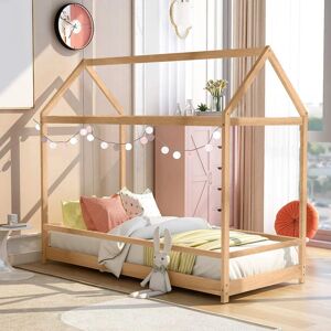 LLB LIVING LIFE BED Lit bébé Montessori pour enfants maison en bois 70x140cm Cott Couleur: bois neutre - Publicité