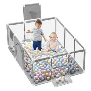 Parc Bébé rectangulaire avec 30 boules Lexlife Portable Centre d'activités Pour Enfants - 180 x 120 cm - Gris - Publicité