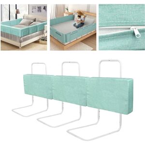 UISEBRT Lot de 3 barrières de lit de 50 cm - Protection de sécurité pour enfants - 5 trous - Hauteur réglable - Protection de sécurité pour les tout-petits, les bébés et les enfants - Vert - 150 cm - Publicité