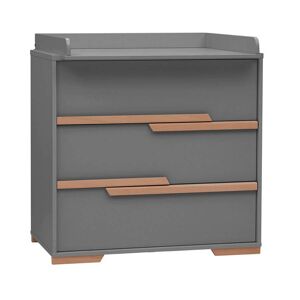 petitechambre.fr Commode bébé avec plan à langer Snap   Graphite   MDF, mélaminé et bois de hêtre - Publicité