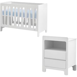 petitechambre.fr Pack lit bebe barreaux + commode a langer MOON pour chambre de bebe blanc   MDF