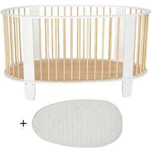 Songes et Rigolades Lit bébé matelas inclus Cocon Blanc et bois