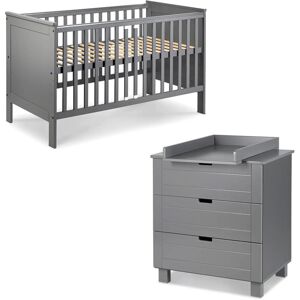 petitechambre.fr Pack KIWO pour chambre de bébé couleur graphite (lit + commode)   MDF - Publicité