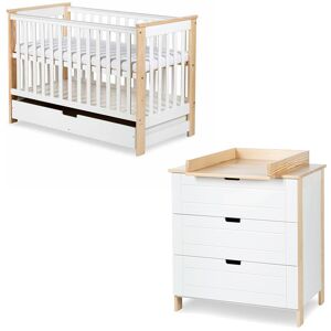 petitechambre.fr Chambre bebe scandinave KIWO (lit + commode)   Pin