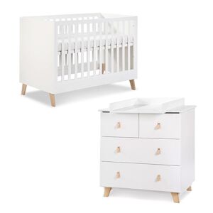 petitechambre.fr Pack chambre bébé NOAH lit 120x60 + commode à langer blanc   MDF - Publicité