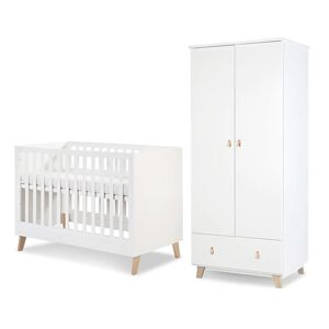 petitechambre.fr Pack chambre bébé NOAH lit 120x60 + armoire deux portes blanc   MDF - Publicité
