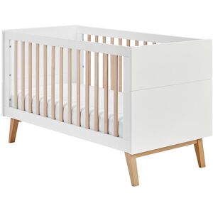 petitechambre.fr Lit bébé évolutif SWING 140x70   Blanc   hêtre et MDF