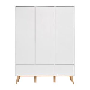 petitechambre.fr SWING - Armoire triple blanche et hêtre naturel pour chambre bébé ou enfant   MDF et hêtre - Publicité