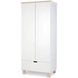 petitechambre.fr KIWO - Armoire deux portes blanc et pin pour chambre bebe scandinave