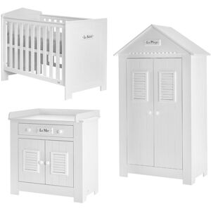 petitechambre.fr Pack mobilier pour chambre bébé PLAGE lit + commode + armoire - pinio