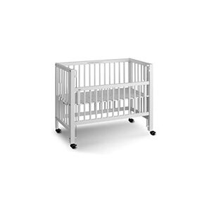 Tissi Lit bébé à barreaux cododo Maxi Boxspring en hêtre massif blanc 50x90 cm - Publicité