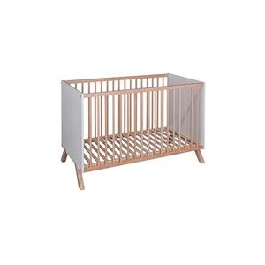 Baby Fox Lit bébé en bois massif blanc et naturel style scandinave 60x120 - Publicité