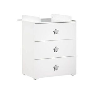 Baby Price Commode a langer 3 tiroirs - Boutons etoile gris - New Basic - Publicité