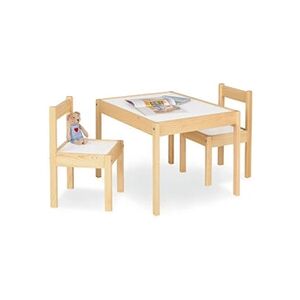 Pinolino Table enfant Olaf Blanc Naturel 64x50cm + 2 chaises - Publicité