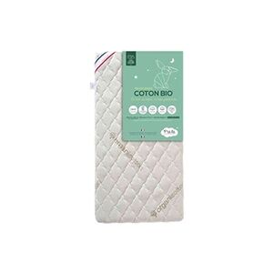 Non renseigné Matelas bébé sans traitement déhoussable coton bio 70x140 - Publicité