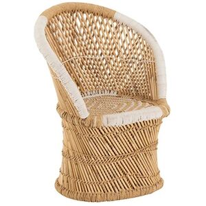 Non renseigné Fauteuil avec dossier en bambou naturel blanc Zephir L 66.5 cm - Publicité