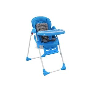 VIDAXL Chaise haute pour bébé Bleu et gris - Publicité