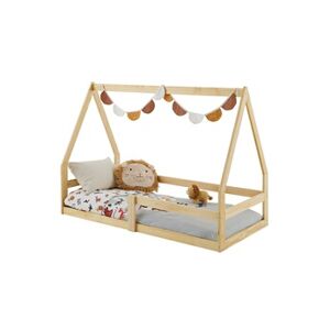 Idimex Lit cabane TAMI 70x140 cm, lit simple 1 place pour bébé ou enfant de type Montessori, en pin massif naturel - Publicité
