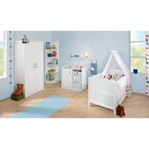 Pinolino Lit enfant evolutif, commode a langer, armoire 2 portes Viktoria