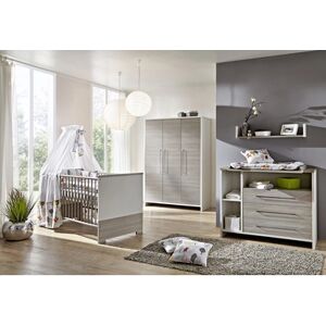 Lit enfant commode armoire 3 portes Eco Silber bois 70x140 cm