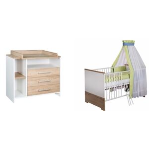 Schardt Ensemble lit enfant commode langer Eco Plus blanc hêtre 70x140 cm 70x140 cm