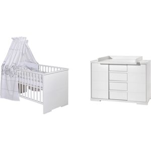 Schardt Lit enfant commode à langer Maxx White bois 70x140 cm 70x140 cm