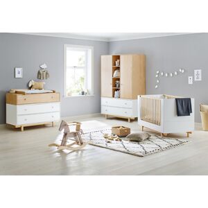 Pinolino Lit enfant evolutif, commode, armoire 2 portes Boks blanc/naturel