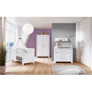 Schardt Lit enfant commode armoire 2 portes Nordic White bois 70x140 cm 70x140 cm