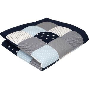 Ullenboom Tapis d'éveil matelas de parc bébé 140x140 cm bleu bleu clair gris 140x140 cm