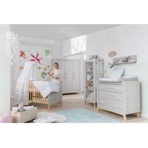 Schardt Ensemble lit enfant armoire 3 portes Miami Grey bois 70x140 cm 70x140 cm