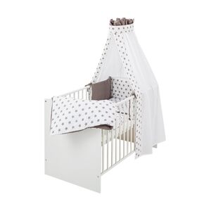 Schardt Lit enfant complet Classic White Big Stars gris 60x120 cm 60x120 cm