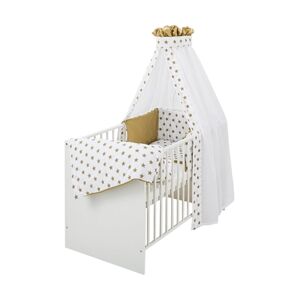 Schardt Lit enfant complet Classic White Big Stars beige 60x120 cm 60x120 cm