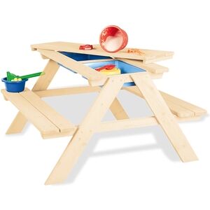 Ensemble table bancs enfant Matsch-Nicki pour 4, bois naturel