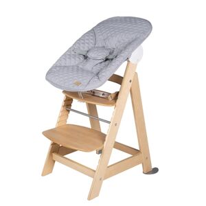 Chaise haute enfant évolutive Born Up 2en1 bois naturel, transat Style gris