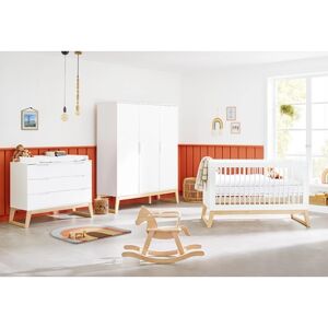 Pinolino Chambre bébé trio lit commode armoire 3 portes Bridge bois 70x140 cm 70x140 cm