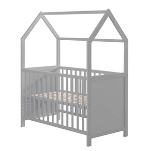 roba Lit a barreaux cabane enfant bois taupe 60x120 cm