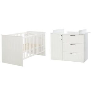 roba Ensemble lit enfant commode à langer Sylt bois 70x140 cm 70x140 cm