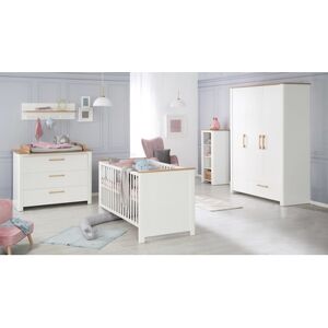 roba Ensemble lit enfant armoire 3 portes commode Ava bois 70x140 cm