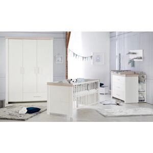 roba Ensemble lit enfant armoire 3 portes commode Lucy bois 70x140 cm