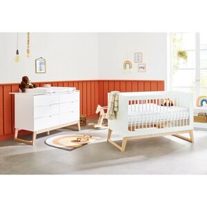 Pinolino Ensemble lit enfant commode à langer Bridge bois extra large 70x140 cm 70x140 cm