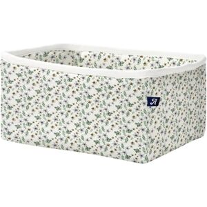 Alvi® Panier rangement carré Petit Fleurs vert/blanc