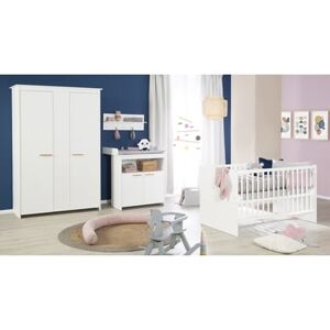 roba Ensemble lit enfant commode armoire 2 portes Anton bois 70x140 cm 70x140 cm