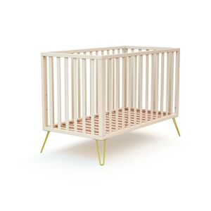 JURABABY Lit a barreaux Only bois blanc perle jaune 60x120 cm