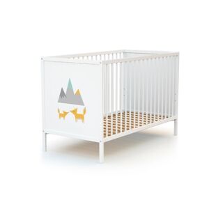 WEBABY Lit a barreaux Renard panneaux bois blanc 60x120 cm