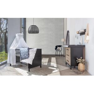 Schardt Chambre bébé duo lit Miami Black/Nature commode bois 70x140 cm 70x140 cm