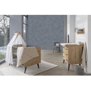 Schardt Chambre bébé duo lit Morris Oak commode bois 70x140 cm 70x140 cm